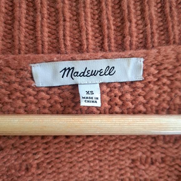 Madewell Textured Knit Cardigan in Warm Rust - Picture 3 of 4